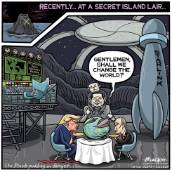 VILLAINS CARVE UP WORLD AT SECRET LAIR by Graeme MacKay