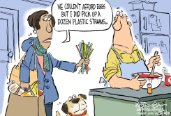 THE PRICE OF EGGS AND STRAWS by Jeff Koterba