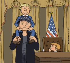 TRUMP, MUSK & SON by Michel Kichka