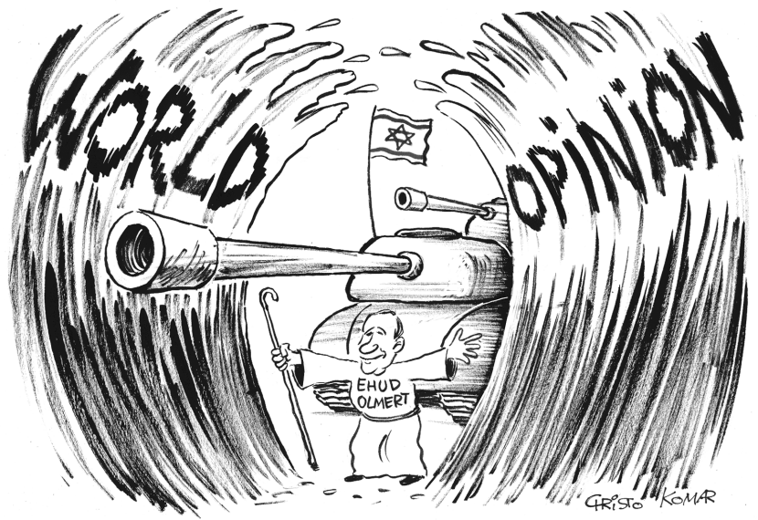 Ehud Olmert - the new Moses - B&W