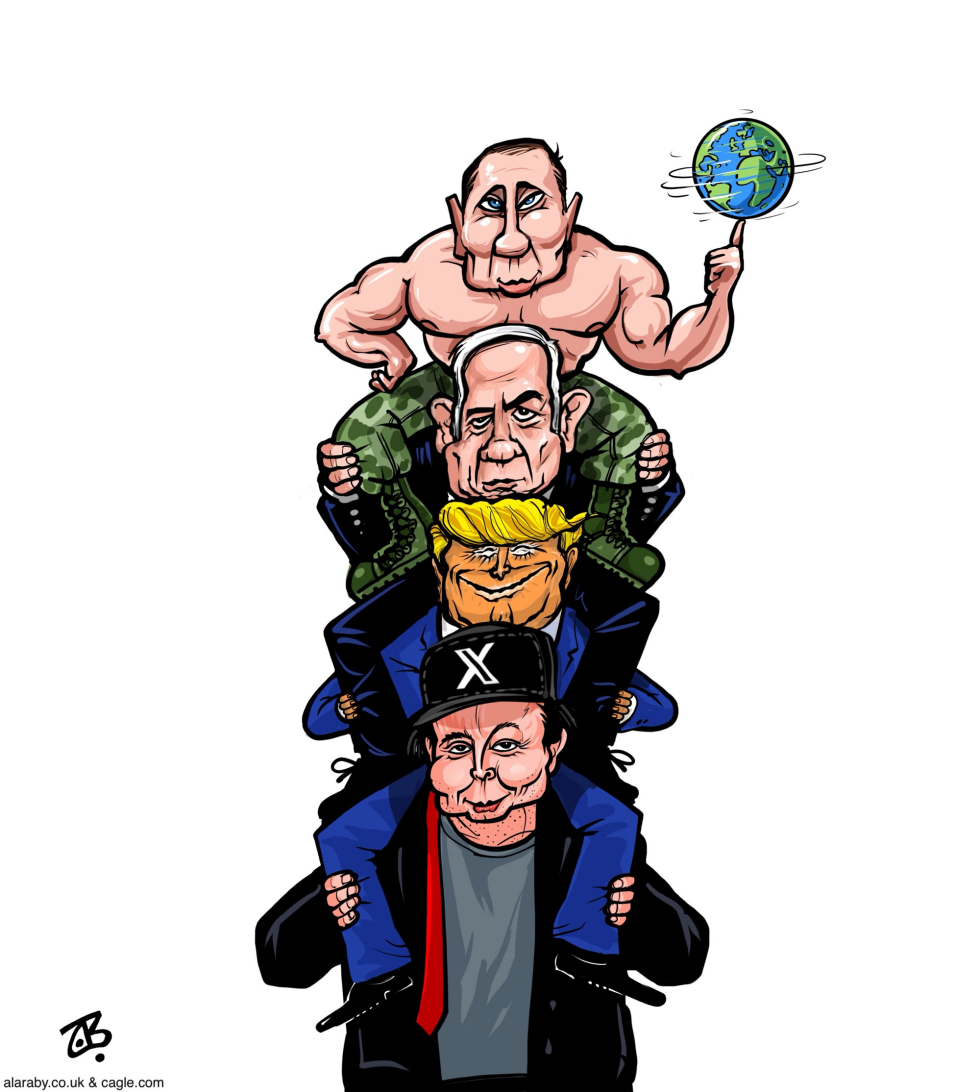 Elon Musk Piggyback Trump Bibi Putin X