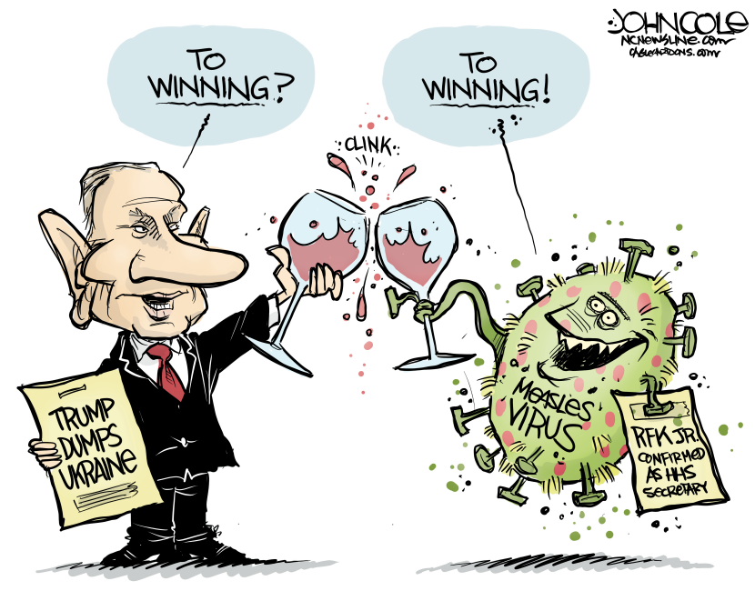 Trump and Measles Virus Toast to Ukraine Surrender and RFK Jr. HHS Role