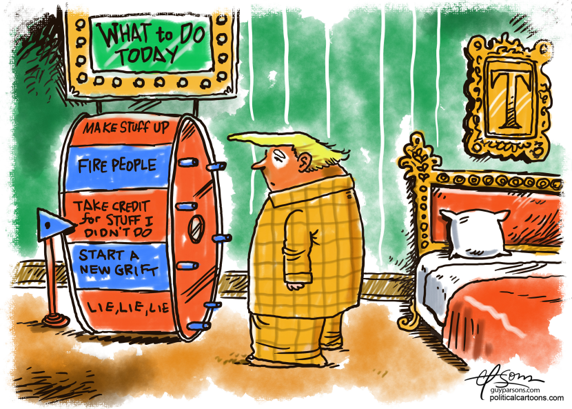 Trump starts his day