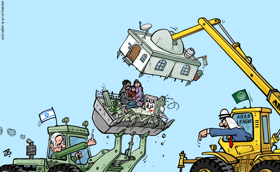 People Gaza Displaced Arab League Israel Bulldozer