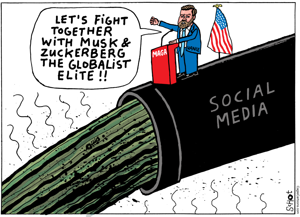 Vance promoting social media garbage Musk and Meta