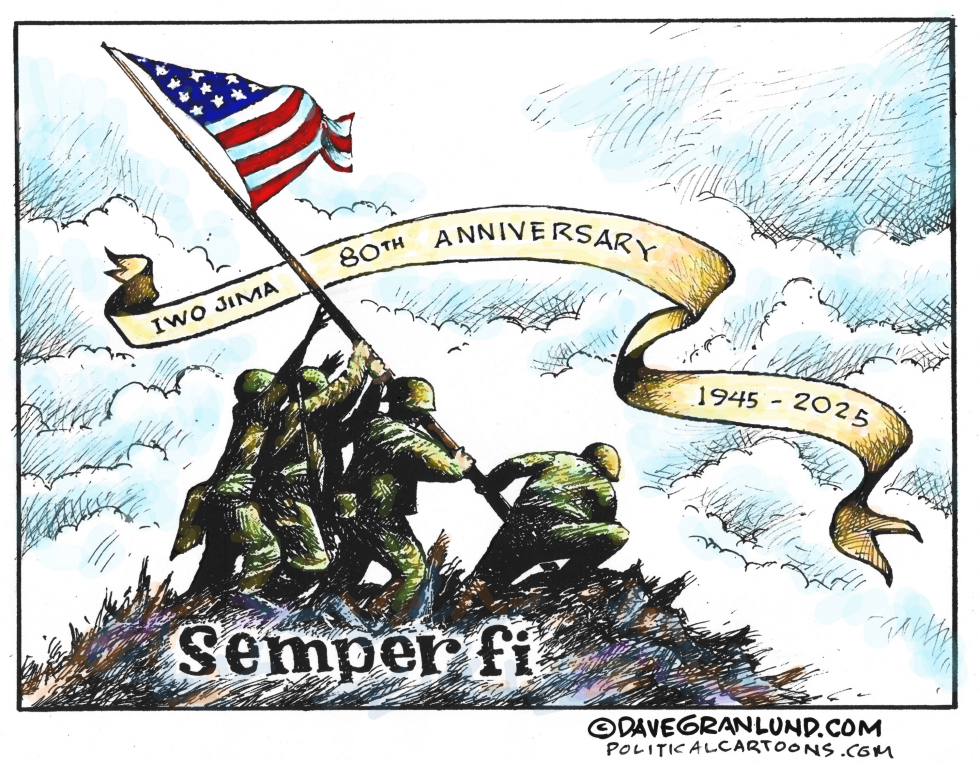#2 IWO JIMA 80TH ANNIVERSARY 1945-2025 by Dave Granlund