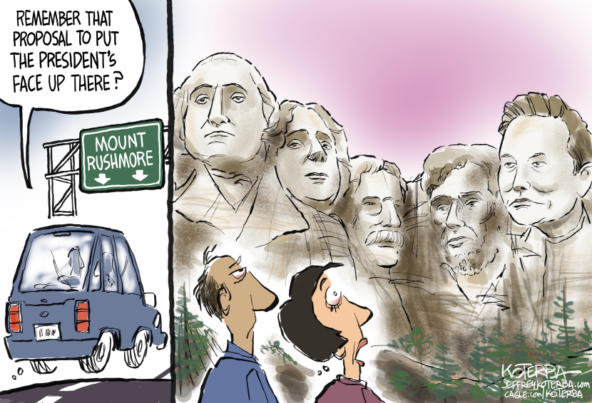 The President on Mount Rushmore?
