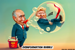 TRUMP CAPTURED IN PUTIN'S BUBBLE by Bart van Leeuwen
