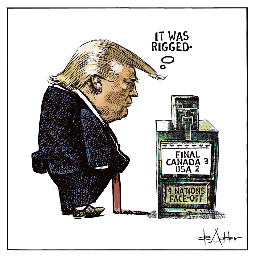 Trump thinks the Canada USA game was rigged