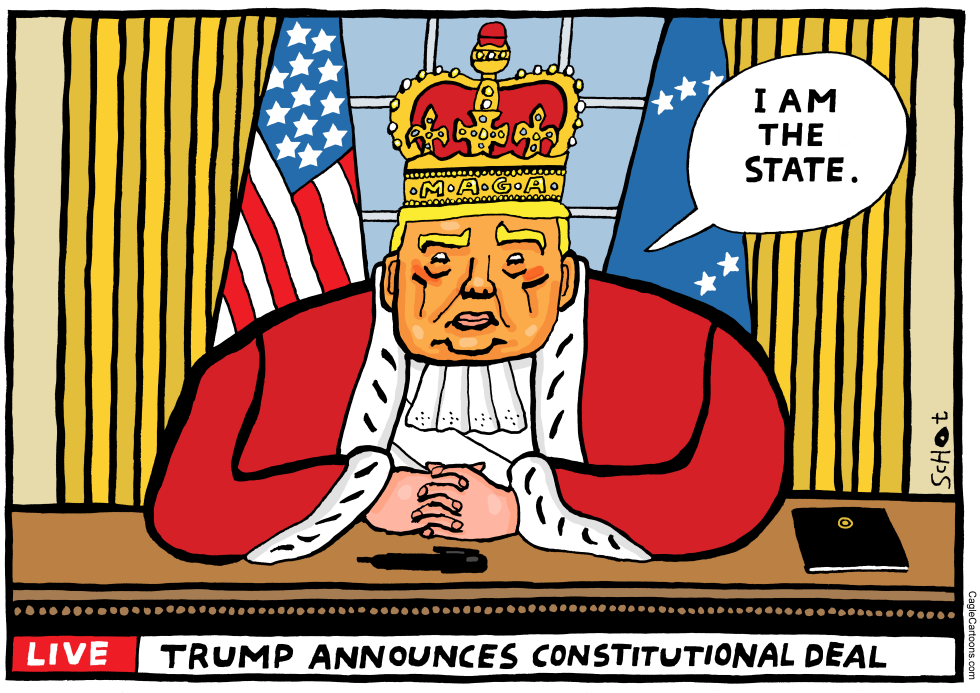 king Trump with constitutional deal