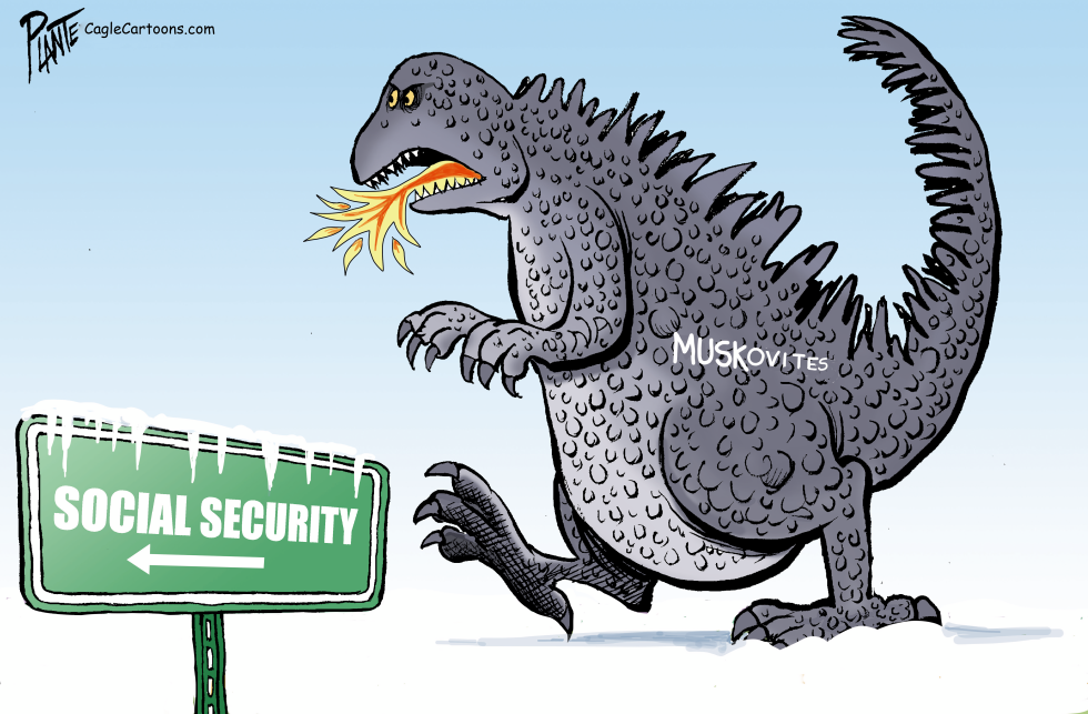 Godzilla attacks Social Security
