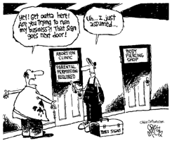 SIGN ON ABORTIONI CLINIC by Gary McCoy
