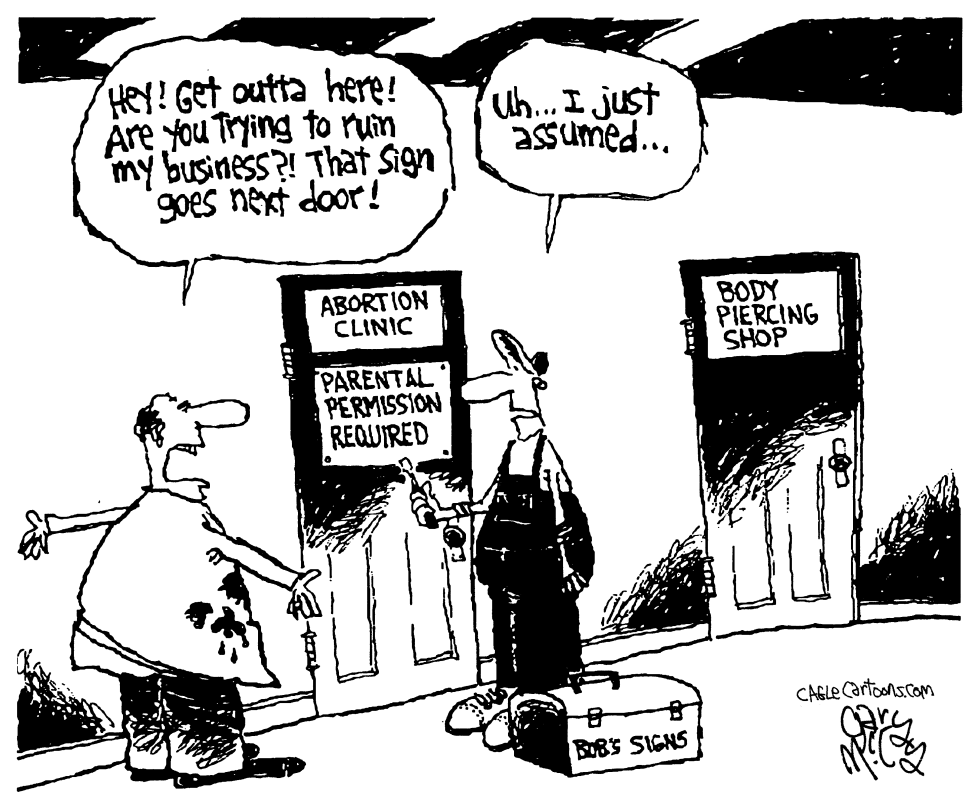 Sign on Abortioni clinic