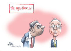 KASH PATEL AND ADAM SCHIFF by Dick Wright