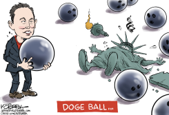 WHEN MUSK PLAYS DOGE BALL by Jeff Koterba