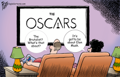 A COUPLE WATCHES THE OSCARS ON TV by Bruce Plante