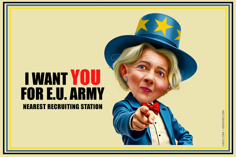 Ursula von der Leyen as Uncle Sam