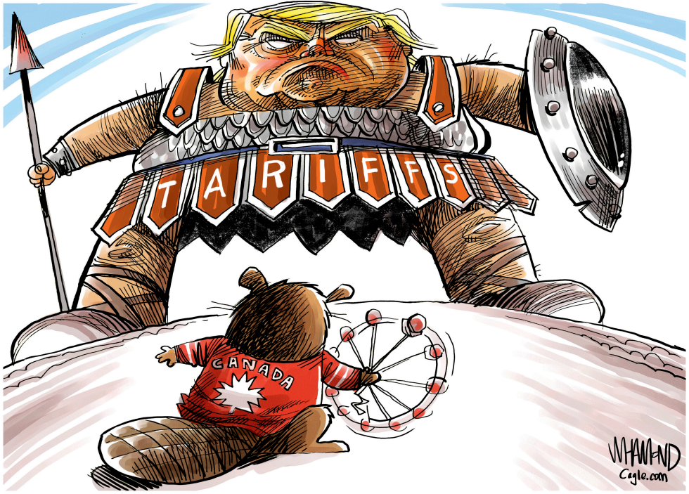 Trump as Tariff-Clad Goliath Looms Over Canada in Trade Dispute