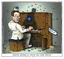 SALOON SCENE WITH PIANO PLAYER by Joep Bertrams