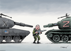 ZELENSKY IN THE CROSSFIRE by Patrick Chappatte