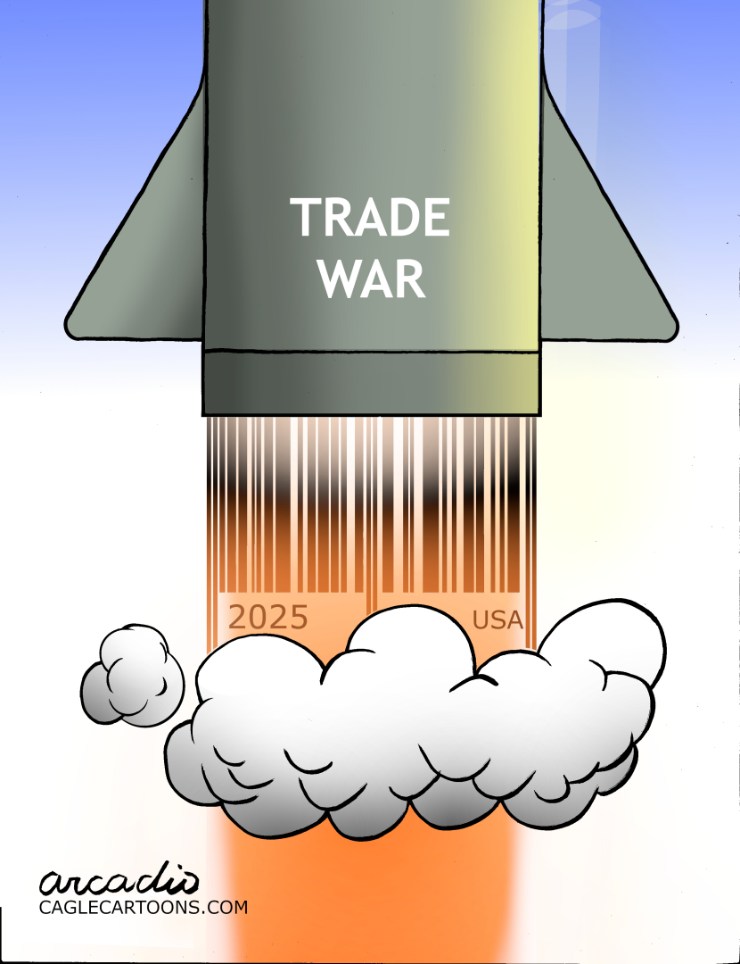 The tariff war begins.