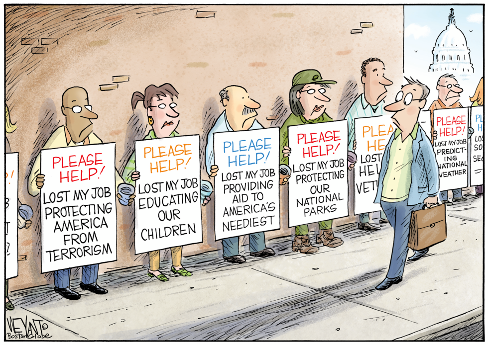 #1 UNEMPLOYED PEOPLE FROM DEPARTMENTS DOGE CUT by Christopher Weyant