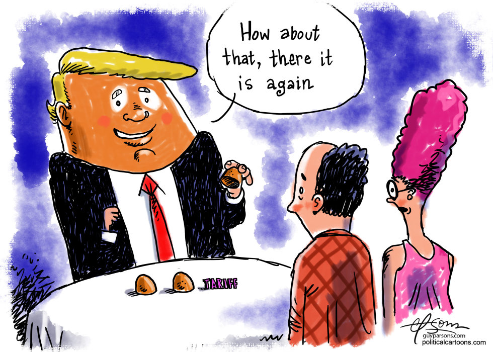Trump's Tariff Flip-Flop Served Up in Cartoon Form