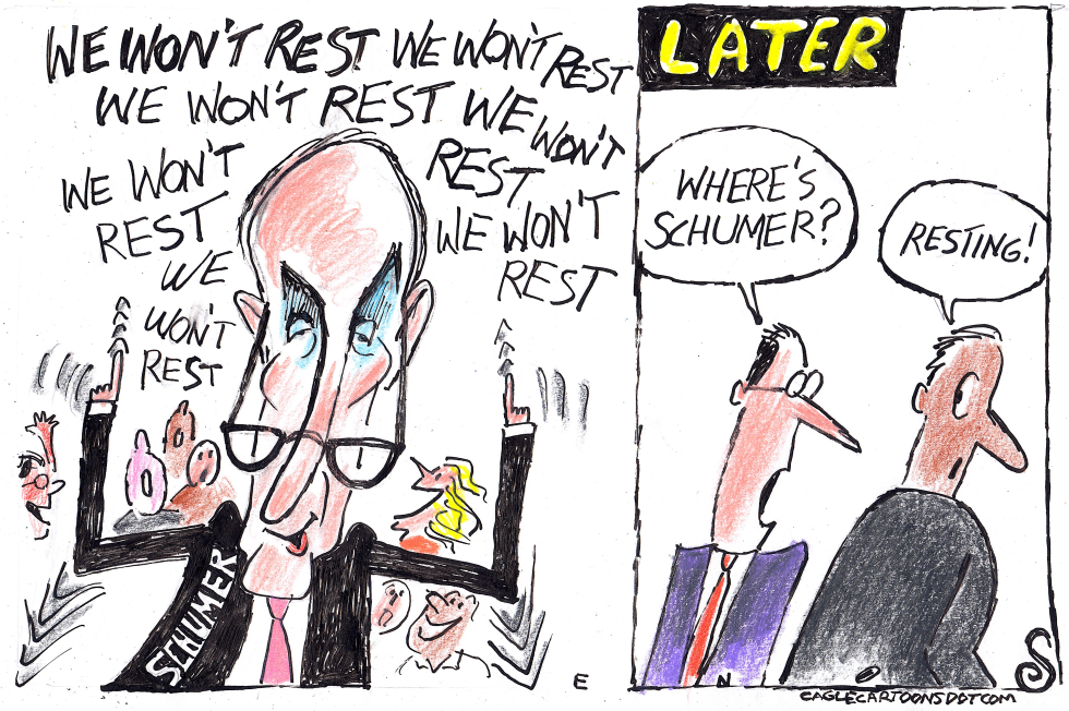 SCHUMER LEADS A CHANT