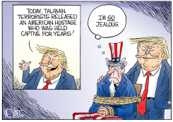 TRUMP TAKES US HOSTAGE by Christopher Weyant