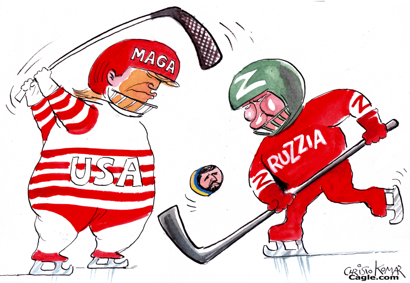 Trump-Putin hockey game
