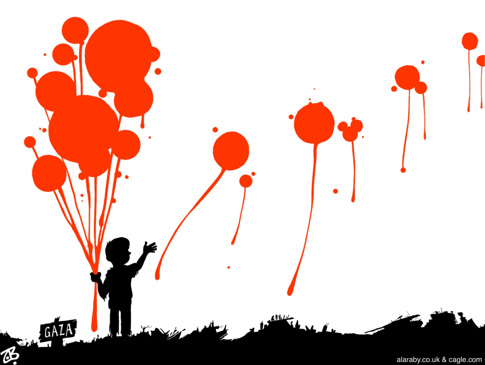 Gaza Children Massacre War Blood Balloons Israel
