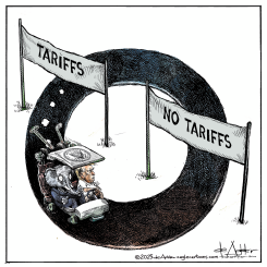 TRUMP GOES FROM TARIFFS TO NO TARIFFS by Michael de Adder