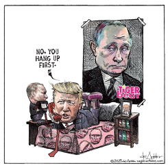 TRUMP ASKS PUTIN TO HANG UP FIRST by Michael de Adder