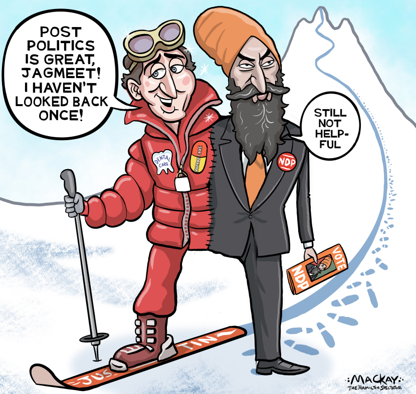 Justin Trudeau and Jagmeet Singh are conjoined