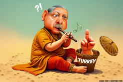 ERDOGAN THE SNAKE CHARMER by Bart van Leeuwen