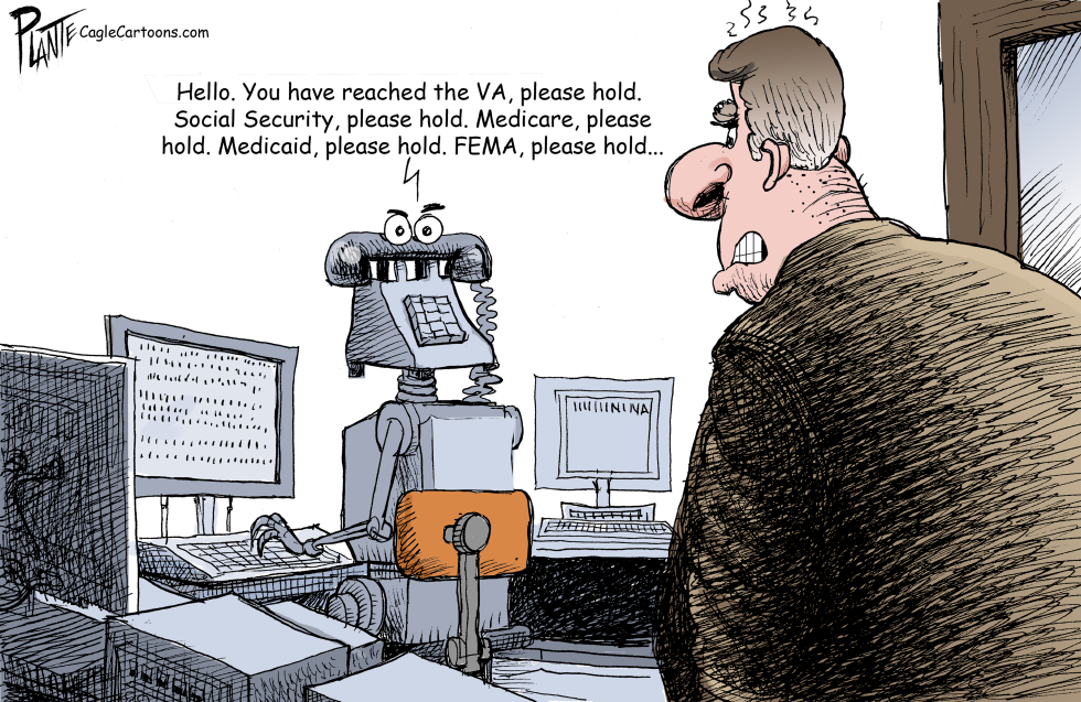 A robot takes calls for the VA
