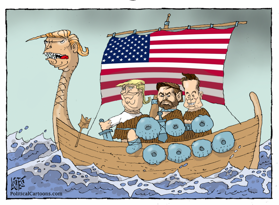 TRUMP THE HORRIBLE AND COMPANY GO TO THE GREENLAND