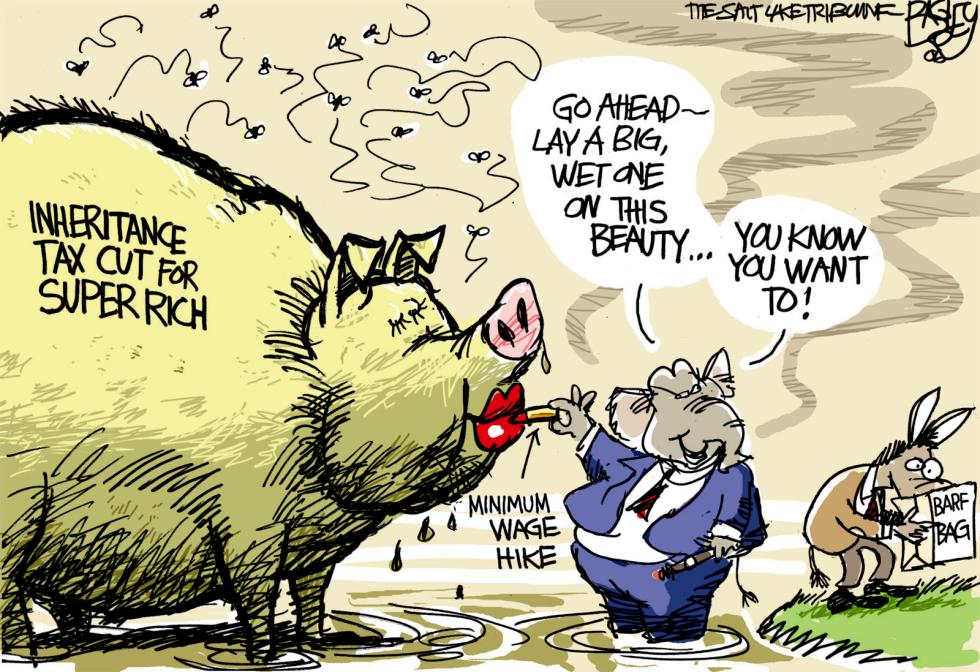  INHERITANCE TAX PIG by Pat Bagley