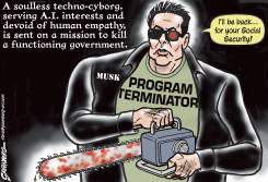 ELON MUSK IS A TERMINATOR OF US GOVERNMENT by Steve Greenberg