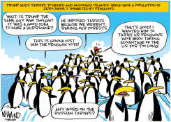 TRUMP IMPOSES TARIFFS ON ISLAND OF PENGUINS by Dave Whamond