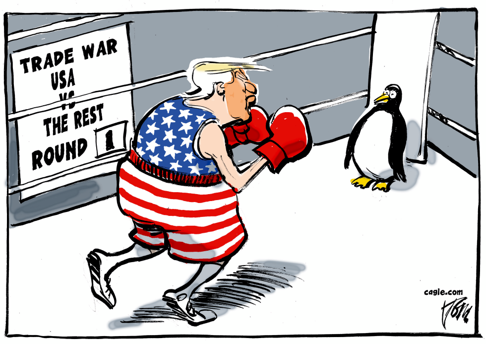Trump trade war with pinguin