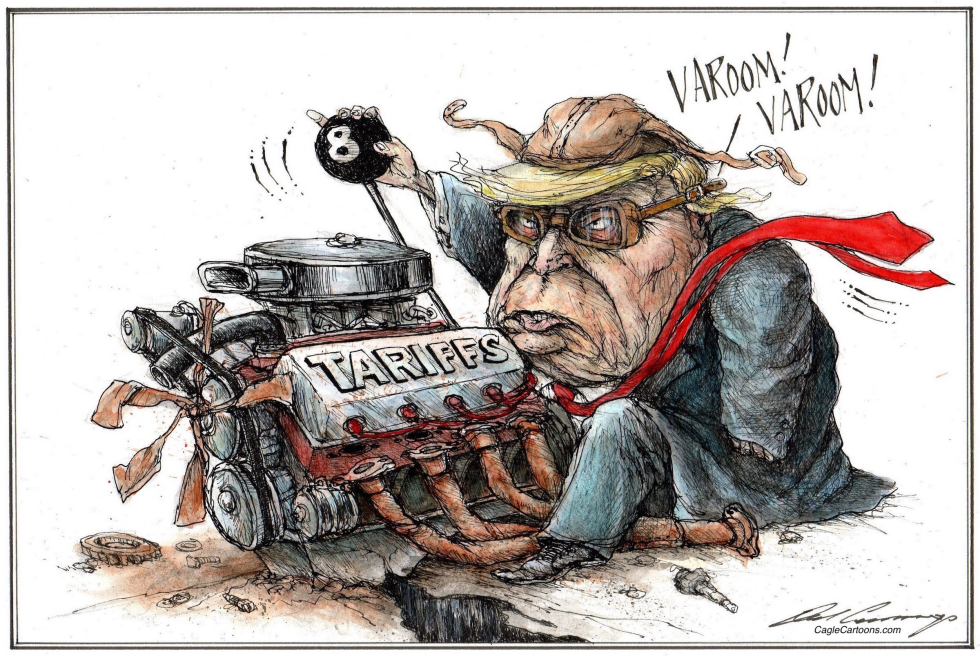 Trump fires up his delusional tariffs.