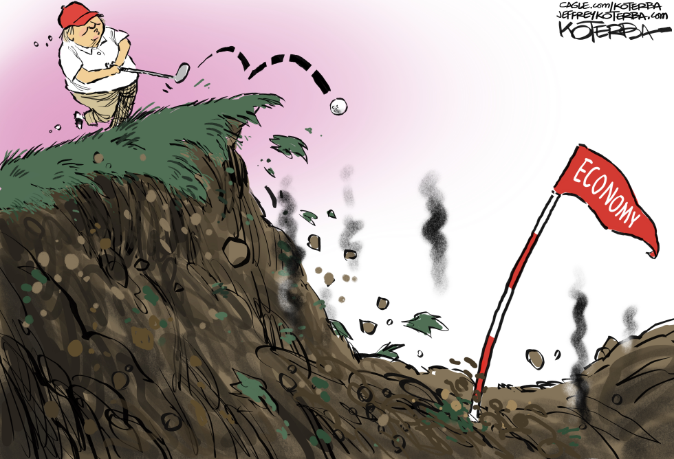 Trump golfs while the economy sinks