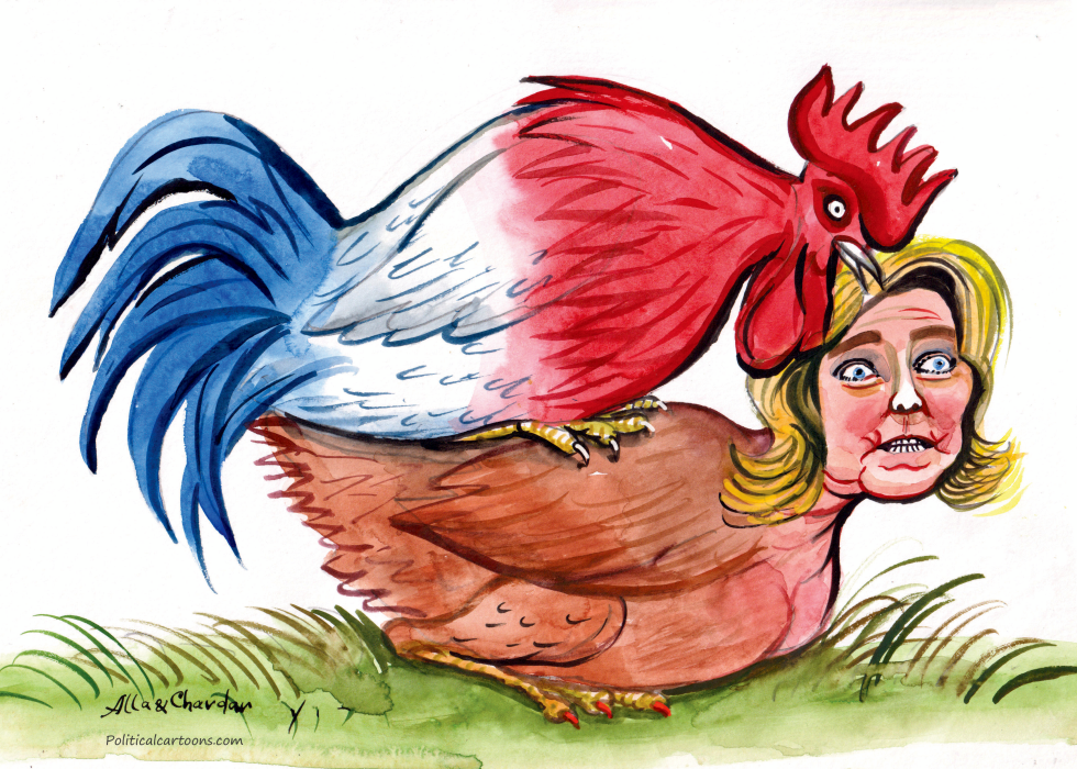 The French cock and Marine Le Pen