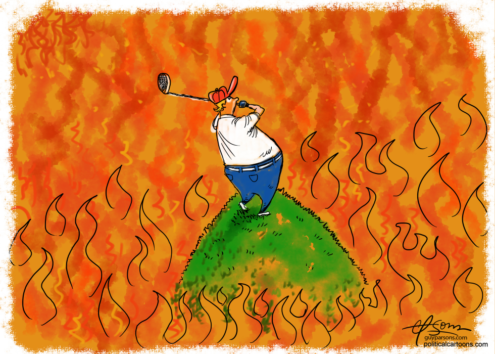 Trump golfs while market crashes