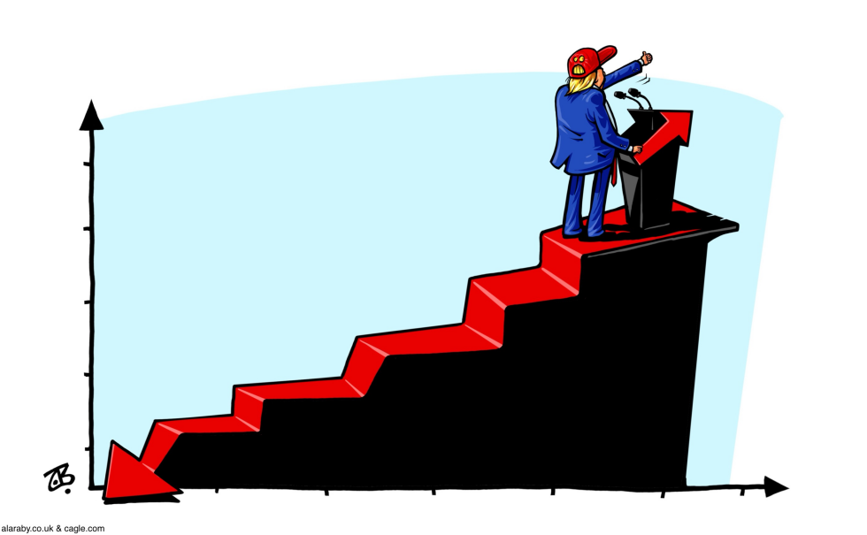 Trump Trade War Arrow Up Down Tariffs
