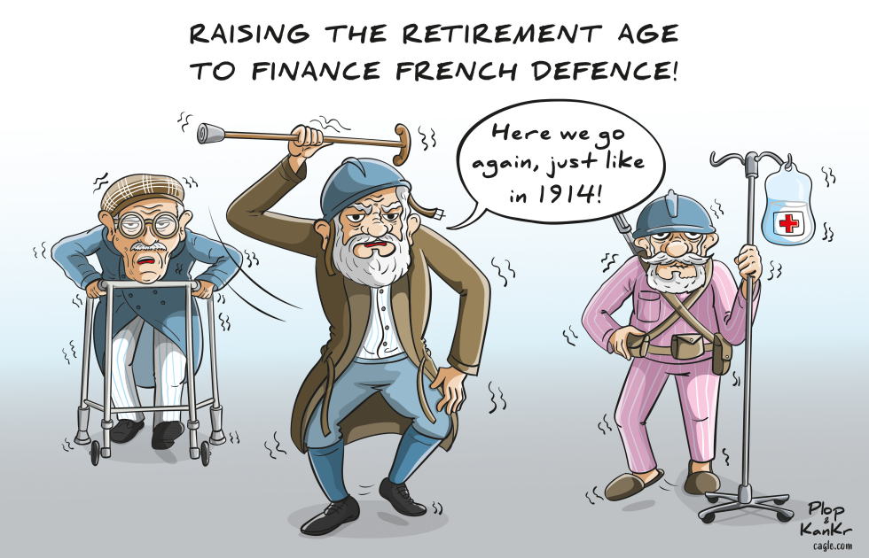 raising retirement age to finance french defence