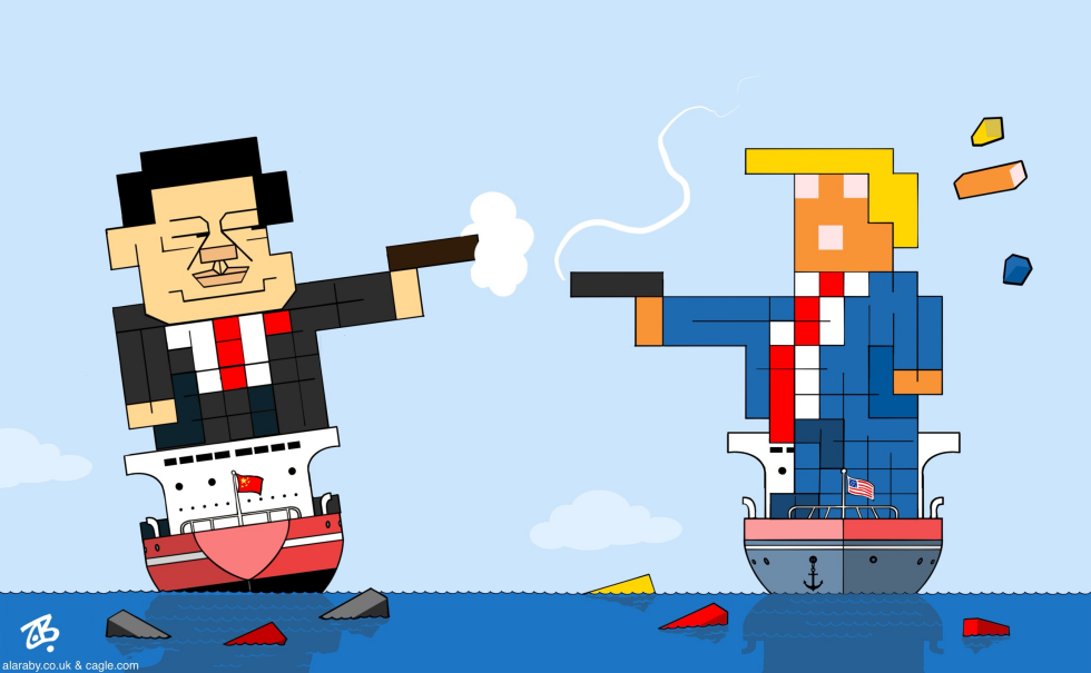 Trade war trump xiping tariffs ship battle