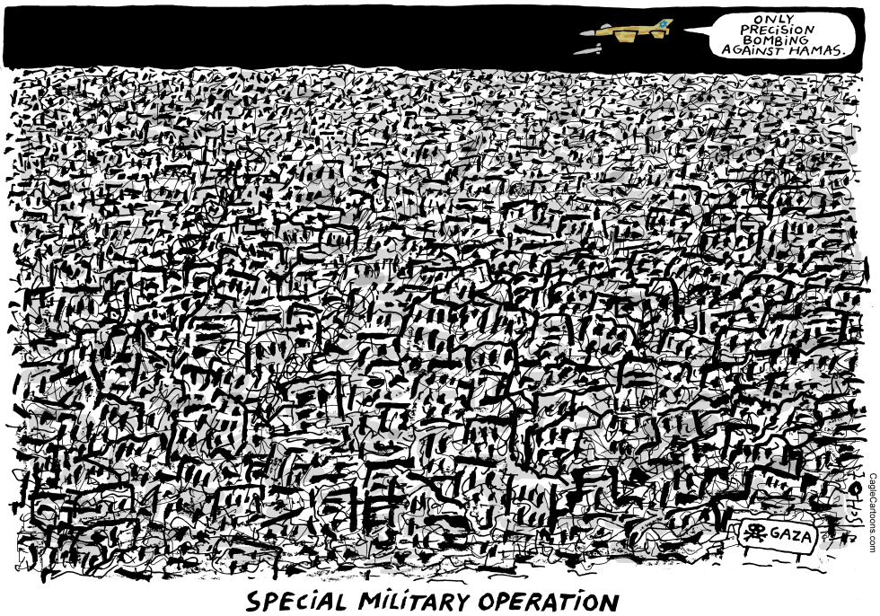 precision bombing on destructed Gaza