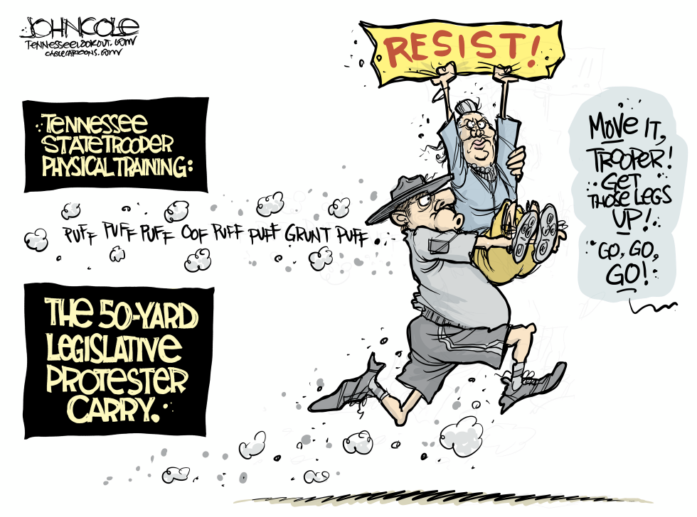 TENNESSEE State trooper protester practice